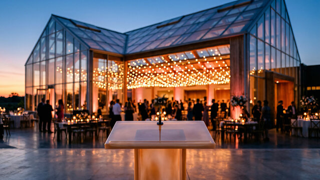 Blonde Maple Wooden Bar Top on Chic Rooftop Lounge with Ambient Warm Uplighting Luxury City Bokeh Ba
