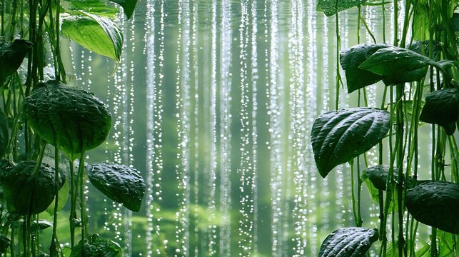 algae. Aquatic plants in a clear aquarium releasing streams of oxygen bubbles rising to the surface. gardening catalogs, home-decor guides, designed for gardening and botanical catalogs.