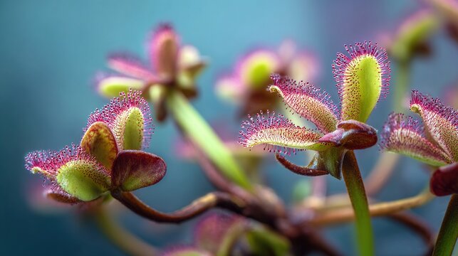 venus. A carnivorous plant closes its leaves around an insect in a detailed macro view. gardening catalogs, home-decor guides, designed for gardening and botanical catalogs.
