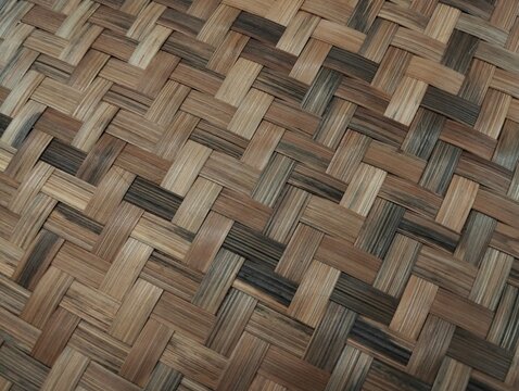Close up photo of neat bamboo weaving details suitable for use as a background concept for handicraft designs 