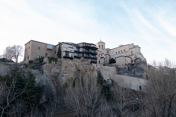 Fototapeta premium Historic buildings perched on cliffs in the old town of Cuenca, Spain