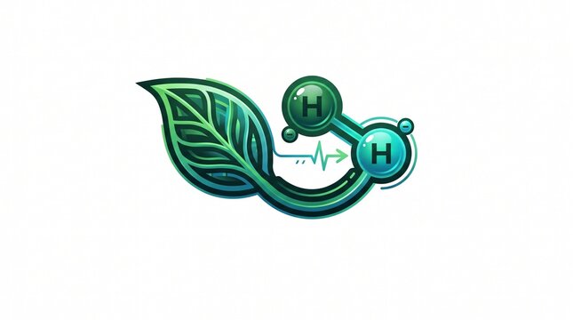 Organic herbal medicine brand logo with natural leaf and hydrogen chemical structure symbol design for pharmacy health