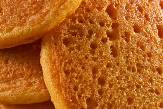 Freshly baked pancakes on a plate ready to be served at a breakfast table in a cozy kitchen