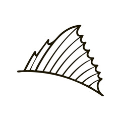 Fish Dorsal Fin Line Art - Marine Aquatic Sailfish Fin Vector Illustration for Fishing Team Emblems, Ocean Logos, and Sticker Designs © LINER