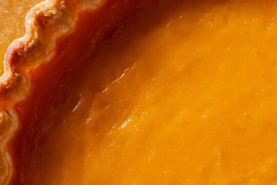 Warm pumpkin pie sits on a table ready to be served during a family gathering in autumn