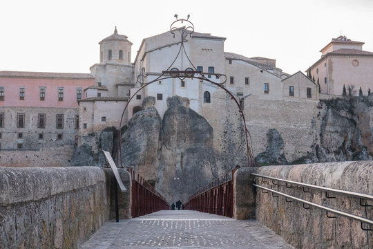 San Pablo Bridge and historic buildings in Cuenca, Spain