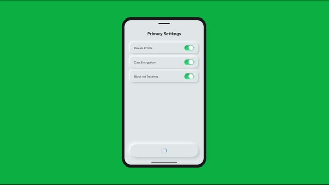 Person enabling privacy settings on smartphone screen for data security