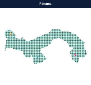 Panama country map with provinces outlined in vector style