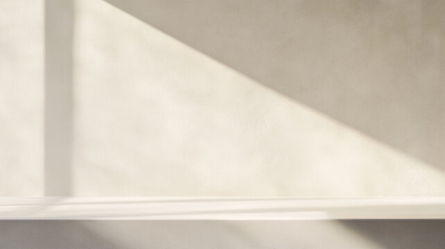 Microcement Symmetrical Level Countertop with Plaster Wall Backdrop for Minimalist Showcase