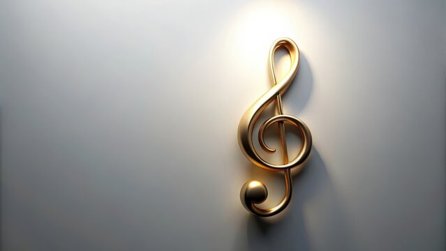 Treble clef on white background