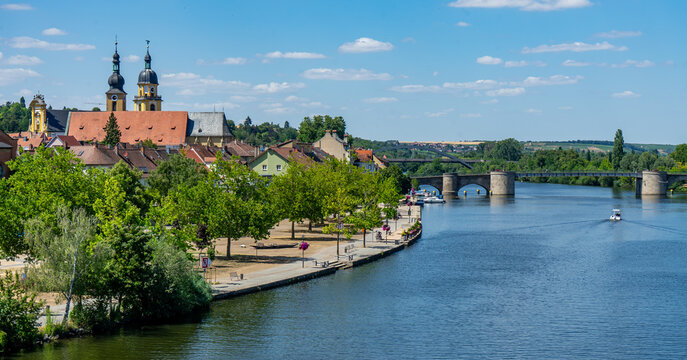 View of the Town of Kitzingen on the Main River in Lower Franconia, Bavaria, Germany	