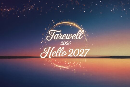 Farewell 2026, hello 2027 with sparkles over water
