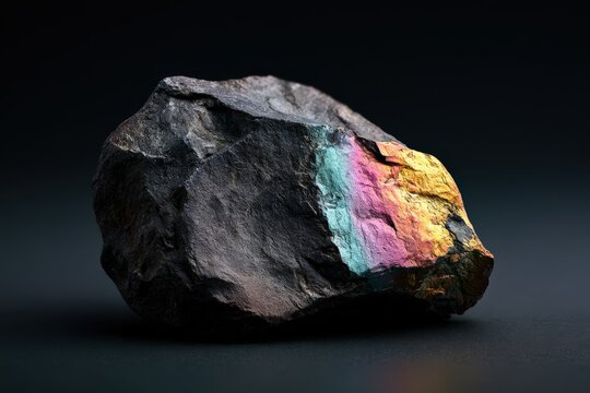Iridescent Peacock Ore Mineral with Rainbow Metallic Sheen