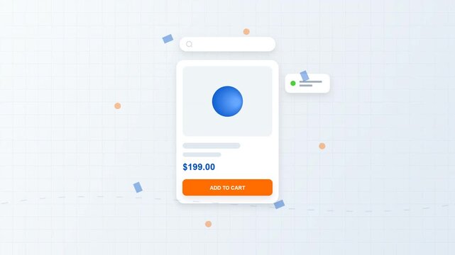 Minimalist 3D e-commerce product card interface design for mobile application.