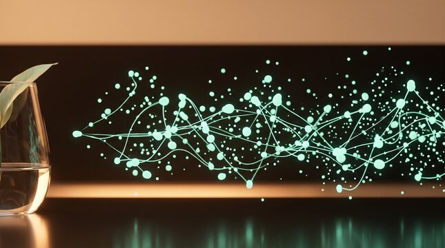 Particle pathways form a scientific concept background