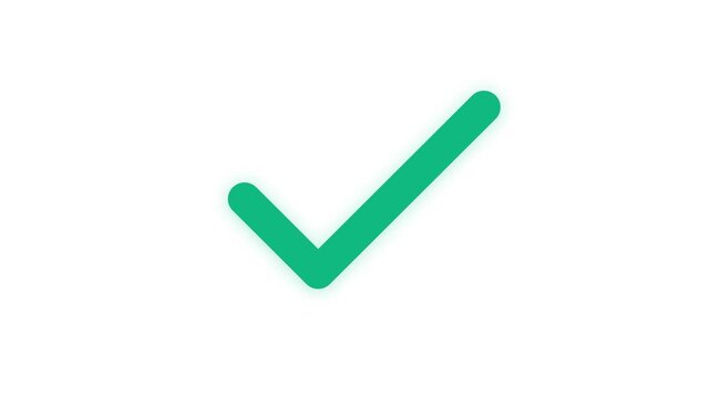 Green check mark icon isolated on white background