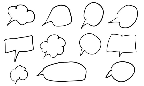 吹き出し　セリフ　手描き
