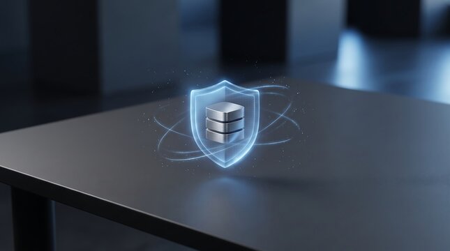 glowing stack of coins protected inside glowing cyber security shield digital financial asset icon vector background illustration
