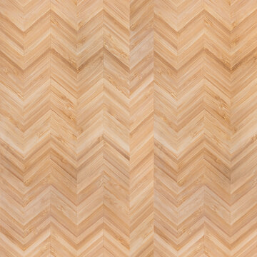 Wood seamless texture parquet floor pattern top view. Wooden light brown herringbone panel wallpaper design.