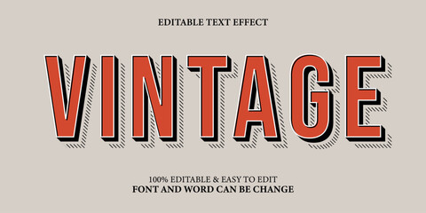 Editable text effect typography vintage style © Bismillah