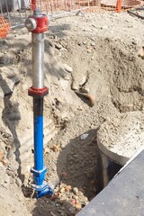 Fototapeta premium Exposed Fire Hydrant at Construction Site