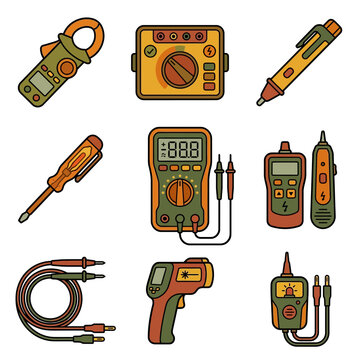Electrical Testing Tools Collection Isolated