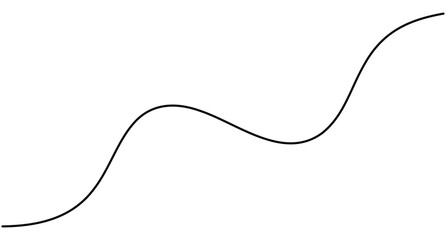 Fototapeta premium Curve continuous one line art vector depicting a smooth rising wave pattern with flowing contours and an editable stroke