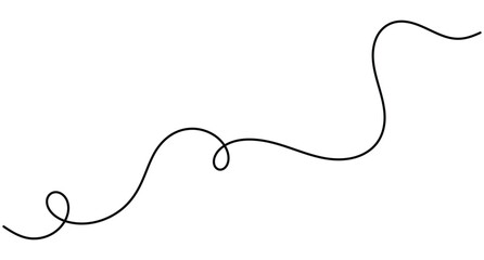 Obraz premium Single loop diagonal curve line continuous one line art vector depicting an ascending path with a loop and an editable stroke