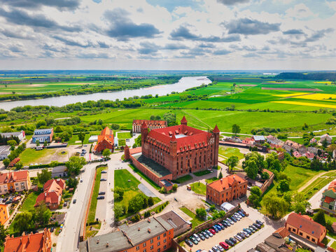 Teutonic castle in Gniew at sunny day. Poland