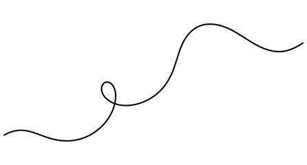 Fototapeta premium Single loop curve line continuous one line art vector depicting an ascending path with a single loop and an editable stroke