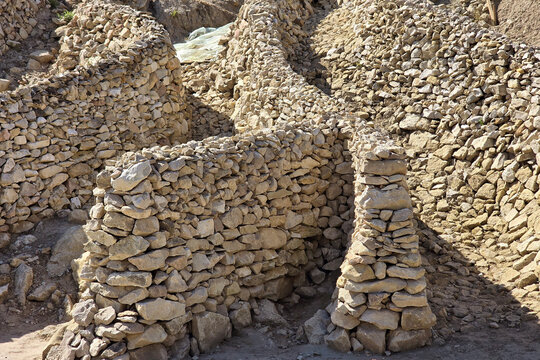 Stone wall of an ancient fortress