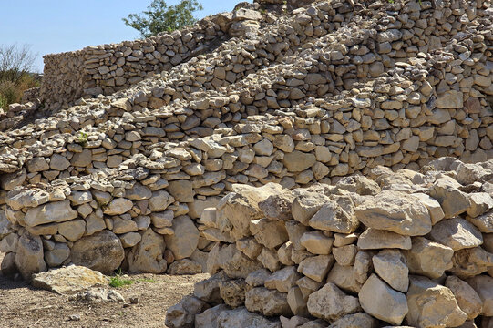Stone wall of an ancient fortress