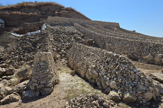 Stone wall of an ancient fortress