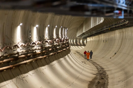 Subway tunnel during construction