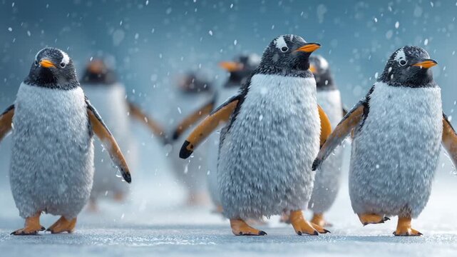 group of emperor penguins