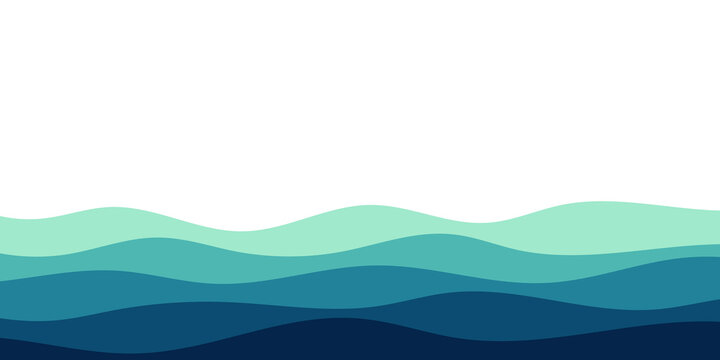 Mint and Teal Layered Wave Banner Background