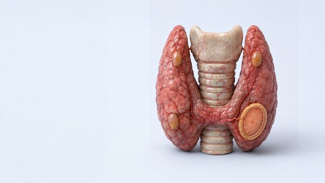 Thyroid Gland Anatomy With Parathyroid Glands Illustration