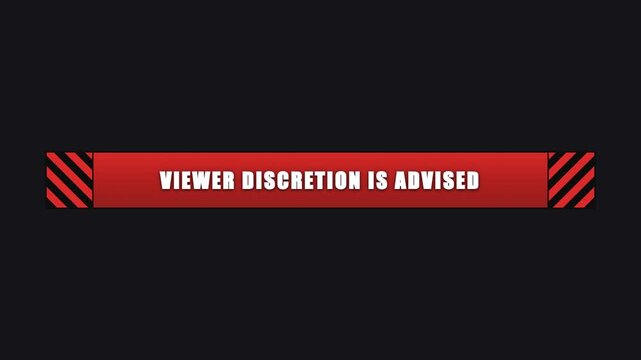 Viewer discretion is advised red warning banner on black background. 4K Video