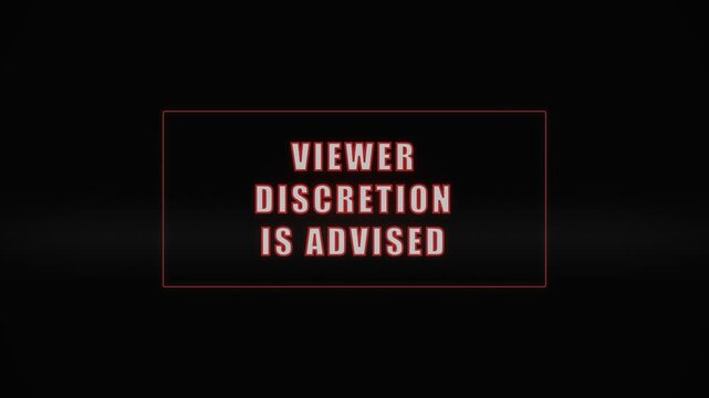 Glitchy viewer discretion is advised message in red outline. 4K Video