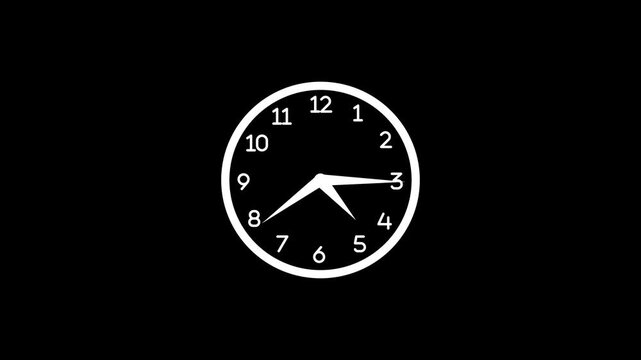 Stylish Analog Clock Isolated Animation for Corporate and Business Videos