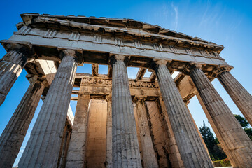Naklejka premium Doric Colonnade of Temple of Hephaestus in Athens, Greece