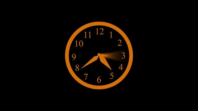 Modern Analog Clock Animation Featuring Accurate Hour Minute and Second Hand Rotation