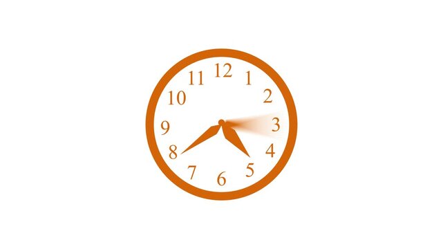 Modern Analog Clock Animation Featuring Accurate Hour Minute and Second Hand Rotation