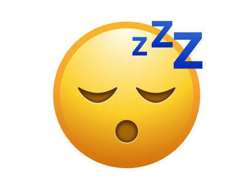 Sleeping face emoji vector icon with zzz for tired and snoring reaction