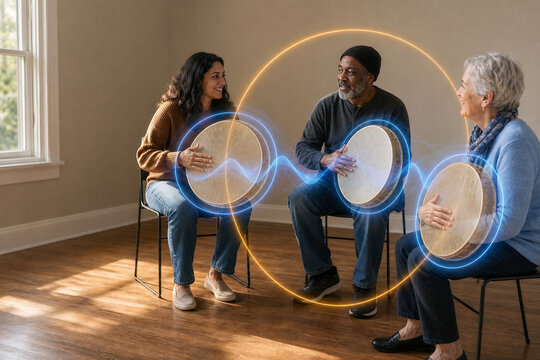 Community drum circle group therapy