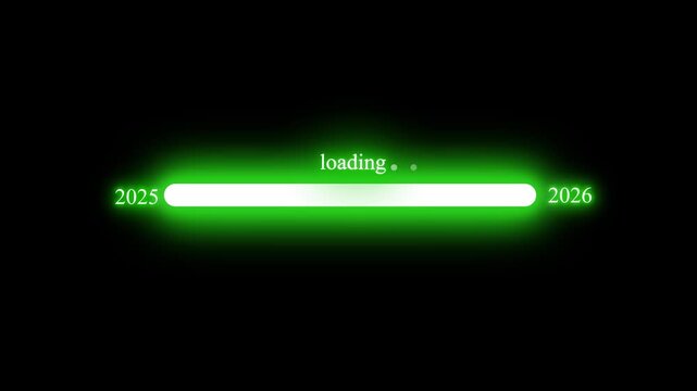 2025 to 2026 High Tech Neon Progress Bar Motion Graphic for App and Website User Interfaces