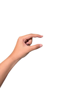 Human Female Hand Gesture Showing Pinch or Small Amount with Two Fingers