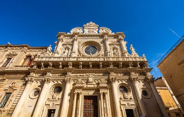 The marvelous Basilica of Santa Croce in Lecce, Apulia (Puglia), southern Italy.