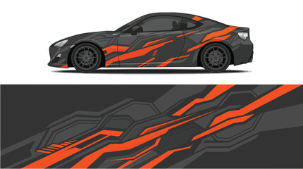 Naklejka premium Sport Car Camo Orange Black Vector Design