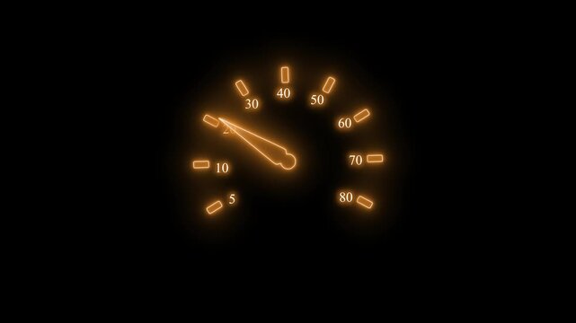 Glowing speed gauge or meter icon Minimal digital style image for speed animation